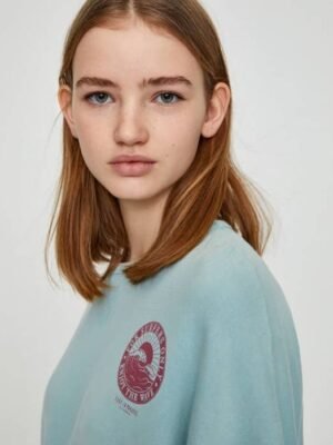 Pink embroidered slogan hoodie