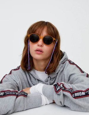 Pink embroidered slogan hoodie